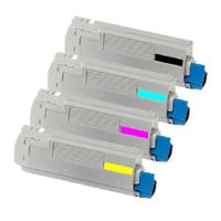 compatible multipack oki c810 printer toner cartridges 4 pack -44059108
