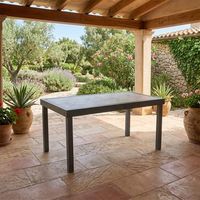 mesa de centro rectangular para exterior gris antracita