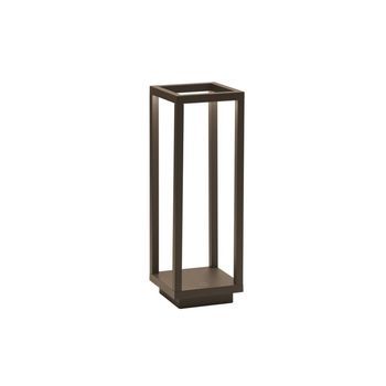 Farol De Mesa Led Corten 2,2w A Pilas Ip54 Azafrán 3000k 12h Potencia Máxima En Aluminio