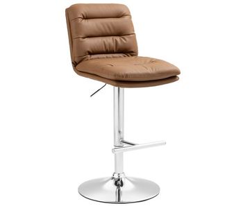 Taburete de bar damar en polipiel simil cuero marrón claro 56x42x94 cm
