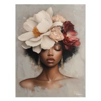cuadro mujer con flores alu dibond 30x40