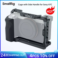 jaula completa smallrig con mango lateral de silicona para sony a7c con orificios de localizacion para placa de liberacion rapida arri arca y zapata fria