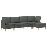 juego de sofa modular con almacenamiento 5 uds gris oscuro vidaxl