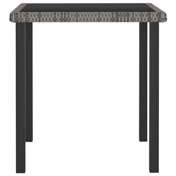 Mesa De Comedor Para Jardín | Mesa De Exterior Ratán Sintético Gris 70x70x73 Cm