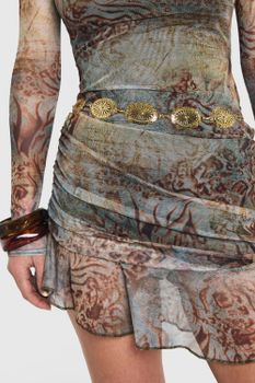 Cinturón Estilo Western De Cadena, Metallics