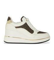 michael kors para mujer 43f5emfs4l zapatilla emmy de piel beige marron 40 5 a 8cm cordones casual