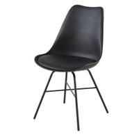 silla de polipropileno y acero negro