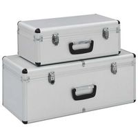 cajas de almacenamiento 2 unidades aluminio plateado vidaxl