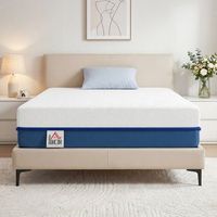 colchon individual de viscoelastica homcom 190x90x20 cm-azul verdoso