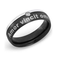anillo moderno de acero inoxidable con grabado laser incluido