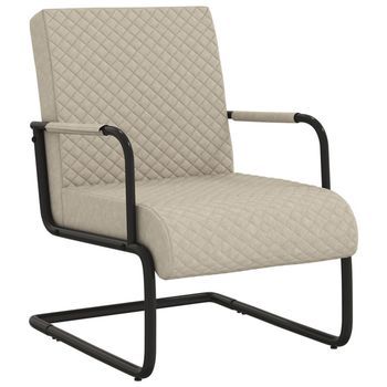 Silla Voladiza Cuero Sintético Gris Claro Vidaxl