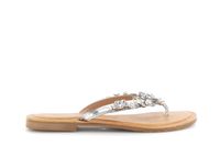 chanclas planas de piel con accesorios joya silver