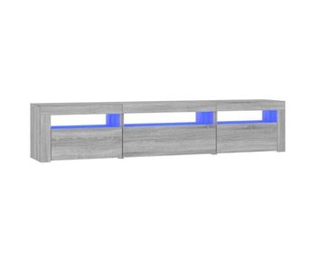 Mueble de tv con luces led gris sonoma 195x35x40 cm