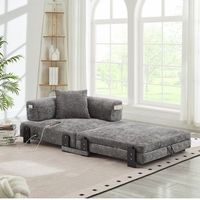 sofa cama plegable - mueble para salon - tela - gris oscuro 84x1705x48cm