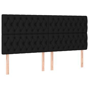 Cabeceros 4 Unidades De Tela Negro 90x7x78/88 Cm