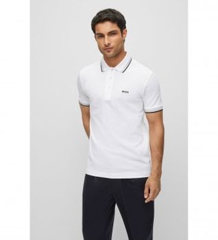 BOSS para hombre. 50469055 Polo Paddy blanco (L), Casual, Algodón, Manga corta
