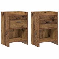 mesas de noche 2 pcs madera envejecida 40 x 30 x 60 cm vidaxl