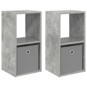 Mesita De Noche 2 Uds. Gris Concreto 30,5 X 27 X 59,5 Cm Vidaxl