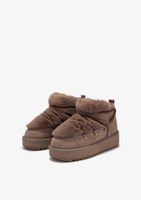 botas nordic trk fur low brown kids - marron