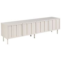mueble tv moderno sala de estar dormitorio 4 puertas mdf patas de metal tono cachemira beige claro clunes