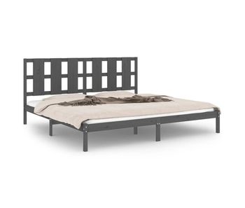 Estructura de cama de madera maciza de pino gris 200x200 cm