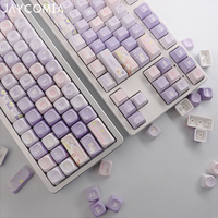 moacherry profile purple rabbit pbt keycaps juego grande dye-sub alice iso teclas de diseno para teclado mecanico wooting 75 hi75