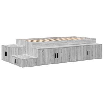 Cama Con Almacenamiento Gris Sonoma 234 X 103 X 53.5 Cm