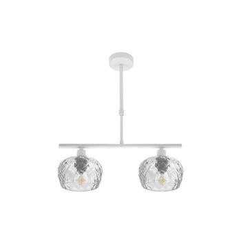 FABRILAMP Lampara Estela 2xe14 Blanca Regx41x13 Cm C/cristal Tallado Transparente