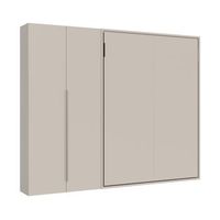 cama doble vertical abatible versia 160 con armario izquierdo de 2 puertas argilla