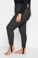 yours leggings negros pata de gallo de bengalina con estribo mujer curvy y tallas grandes yours