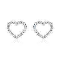 pendientes de mujer corazones en oro rosa de 14 quilates con diamantes