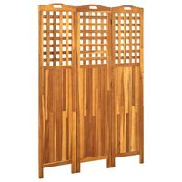 biombo separador de ambientes 3 paneles 121 x 2 x 170 cm madera de acacia marron dec030720