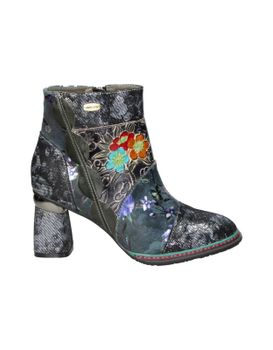 Botines De Tacón Laura Vita Kinoao 20 Negros Estampados 40