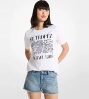 michael kors para mujer ms6520k97j camiseta tropez blanco m casual algodon manga corta