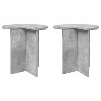 Mesa Lateral 2 Uds. Gris Hormigón Ø 39 X 38 Cm Vidaxl