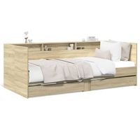 sofa cama  sofa convertible con cajones sin colchon roble sonoma 90x200 cm