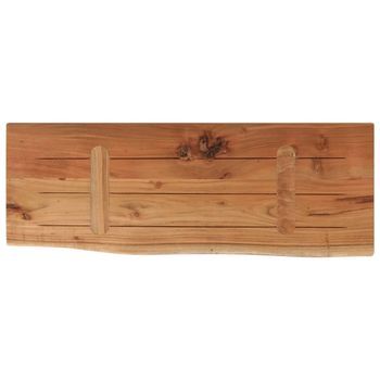 Estante Pared Rectangular Madera Acacia Borde Vivo 70x30x3,8 Cm