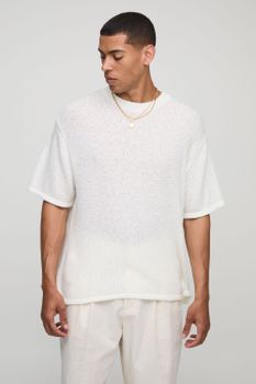 Camiseta Recta De Punto Fino, Blanco
