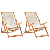 pack 2 uds sillon de playa sillas de playa plegables tela color crema