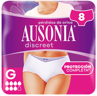 ausonia discreet braguitas incontinencia mujer plus l 8 uds