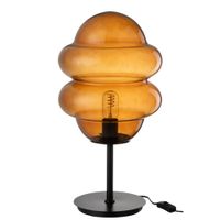 lampara de mesa de vidrio marron 282852 cm