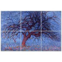 legendarte - panel decorativo multiple el arbol rojo - piet mondrian cm 100x150 6 paneles