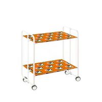 carrito auxiliar plegable bauhaus con ruedas - armazon metalico blanco 2 niveles y 4 posiciones ajustables04
