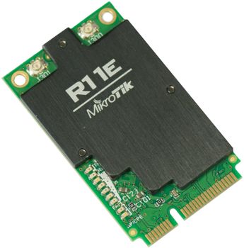 Tarjeta de Red Mikrotik R11e-2HnD Mini PCI Express Wi-Fi 4 2.4GHz Alta Potencia Dual Color