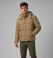 guess para hombre m6bl43w4155 chaqueta acolchada de invierno monogram marron l casual poliamida
