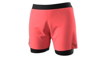 Pantalon corto dynafit alpine pro 2 in1 rosa negro  mujer