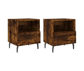 Vidaxl mesita noche 2 uds madera ingeniería roble ahumado 40x35x47,5cm
