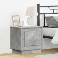 mesa de noche - mueble de dormitorio - madera de ingenieria - gris concreto 44x345x45cm