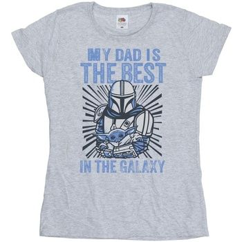 Disney Camiseta manga larga Mandalorian Best Dad para mujer