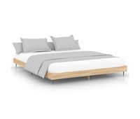 estructura de cama madera contrachapada roble sonoma 140x200 cm